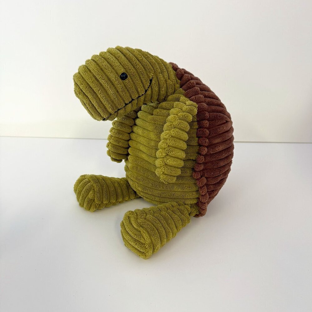 Jellycat Green & Brown Cordy Roy Corduroy 16" Turtle Stuffed Animal Retired